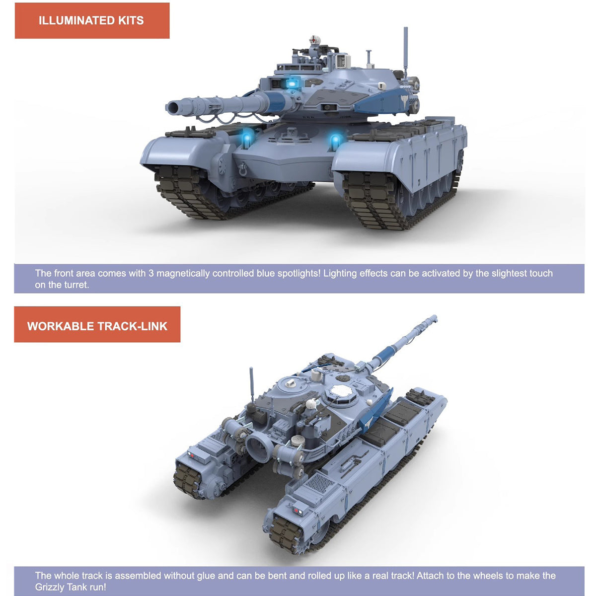BORDER BC-005 Soviet Magnetic Storm Tank Gesla Gank/BC-004 Kirov Airship/BC-003 Soviet Apocalypse Tank Ver2.0/BC-002 Grizzly Battle Tank/BA-002 Hell Knight Syl Model Kit