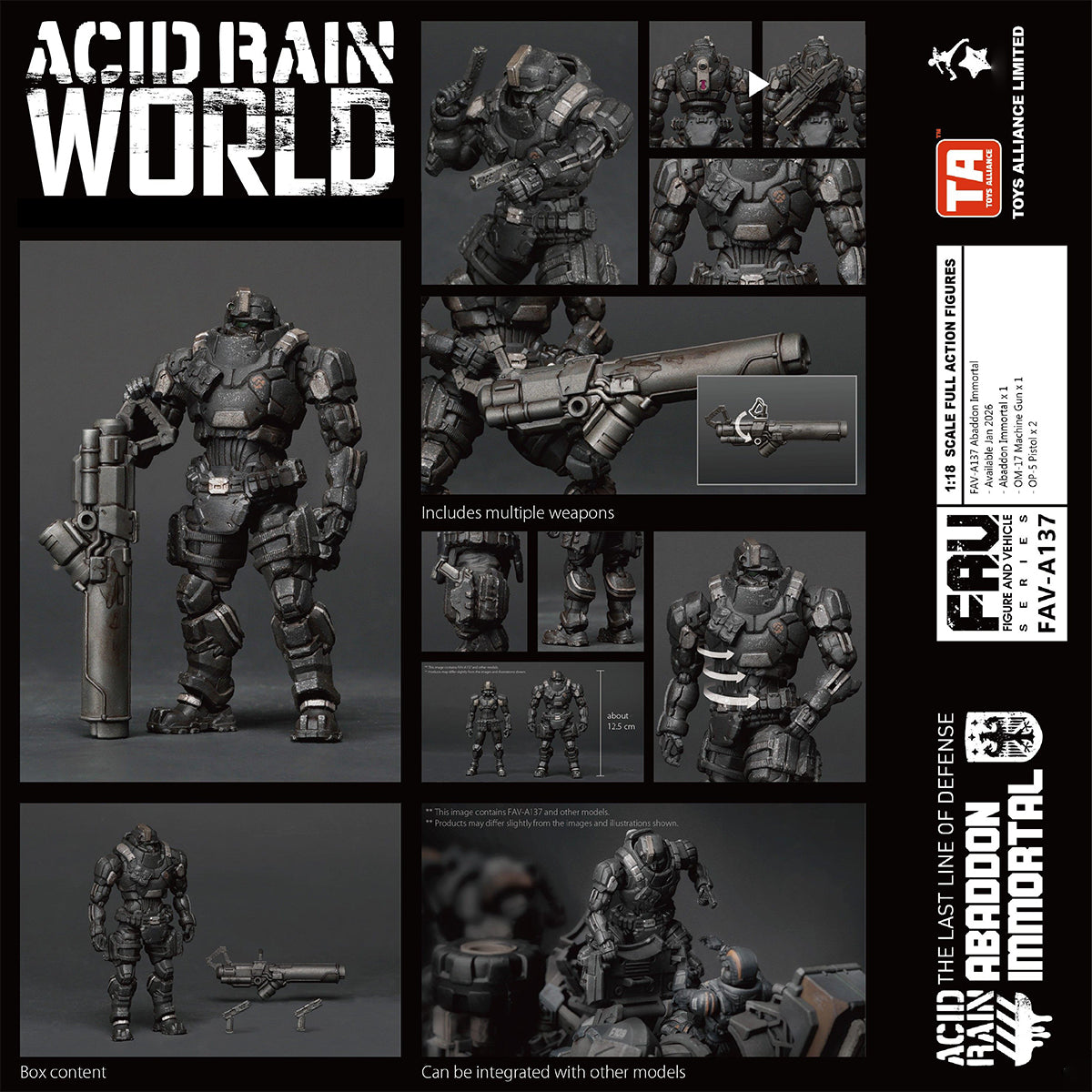 TOYS ALLIANCE Acid Rain World FAV-A137 Abaddon Immortal 1/18 Scale Action Figure