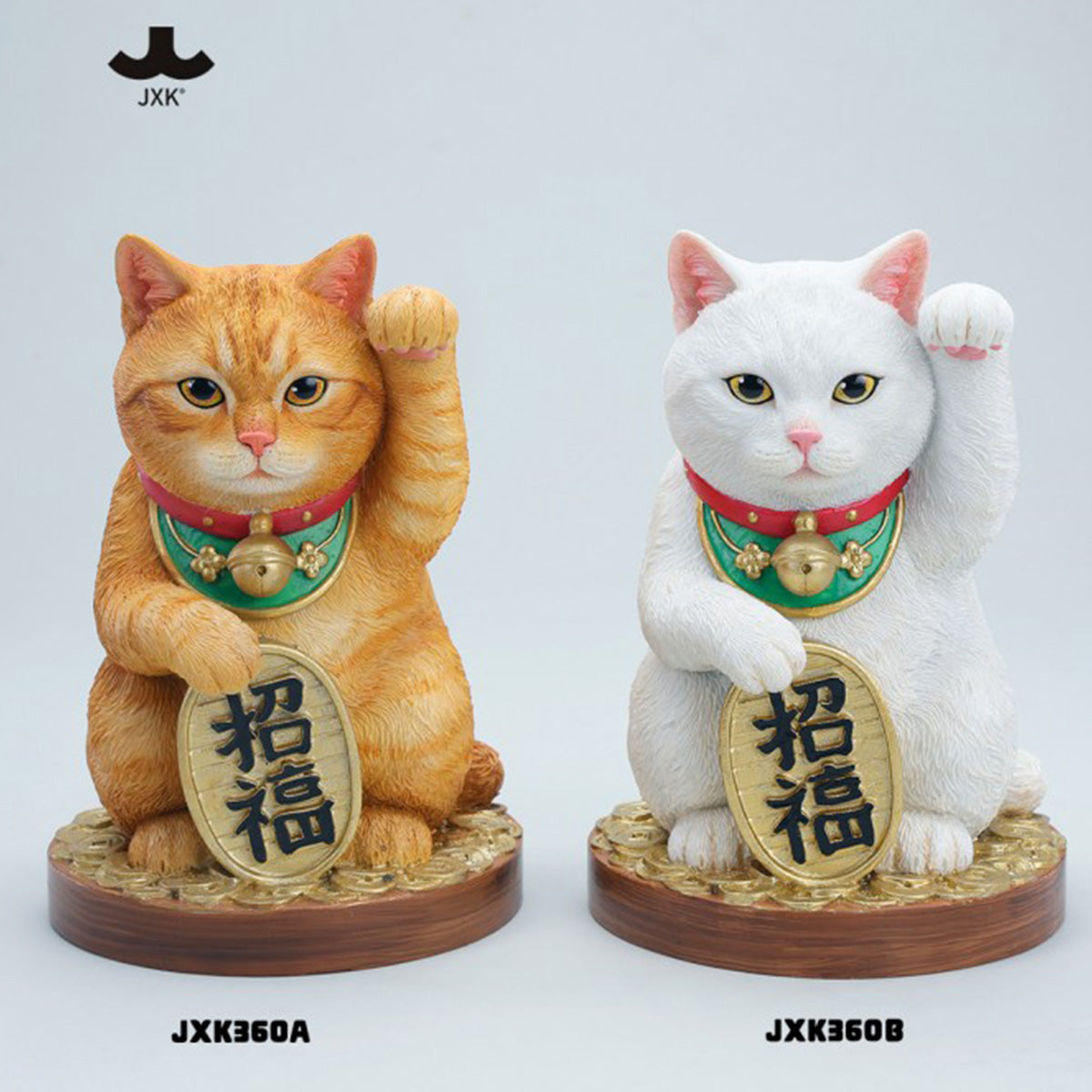 JXK Lucky Cat (JXK360) Maneki-neko Beckoning Fortune Cat Collectible Figure Statue