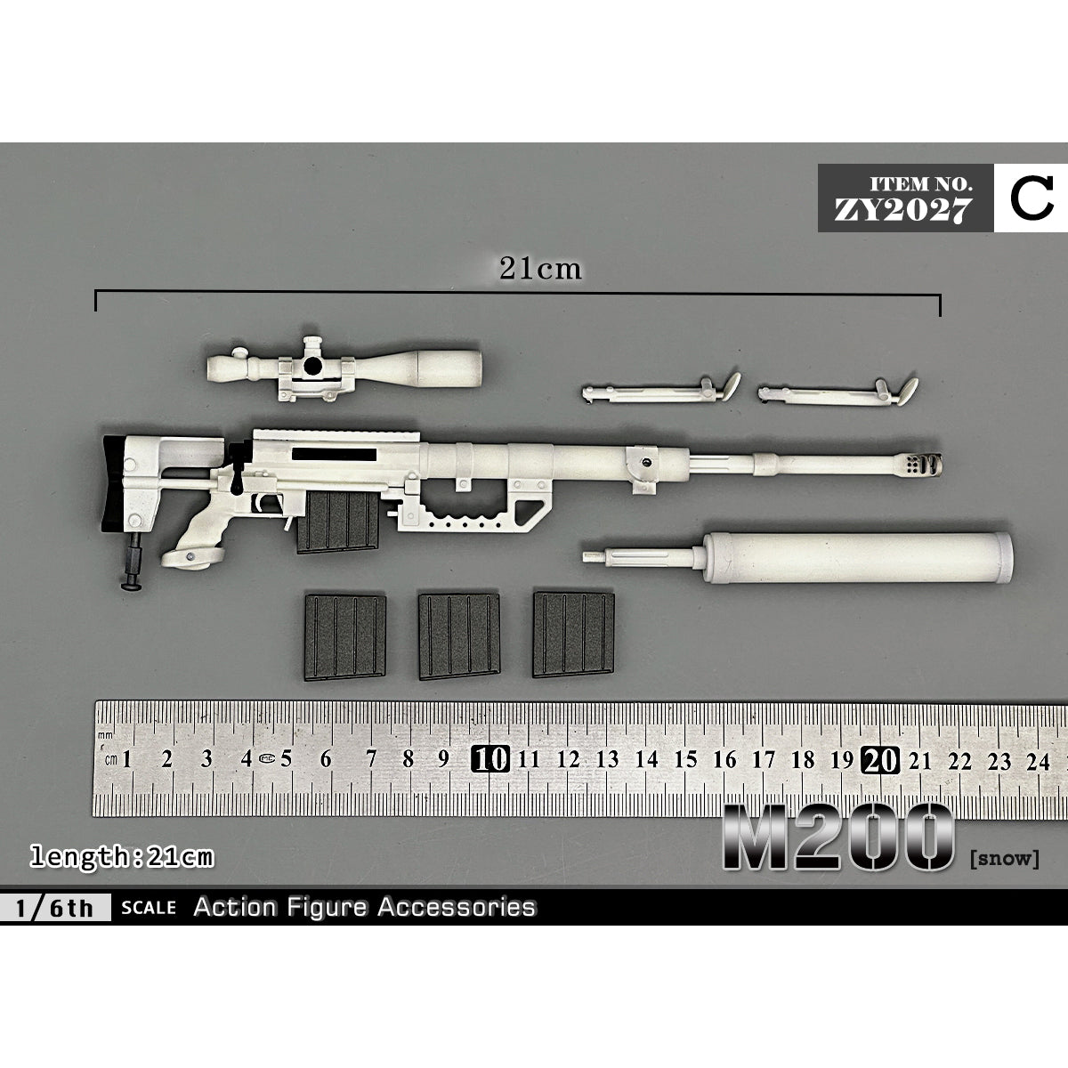 ZYTOYS, Sniper Rifle M200 Weapon Model, Doll Accessory for 12-inches Action Figurine