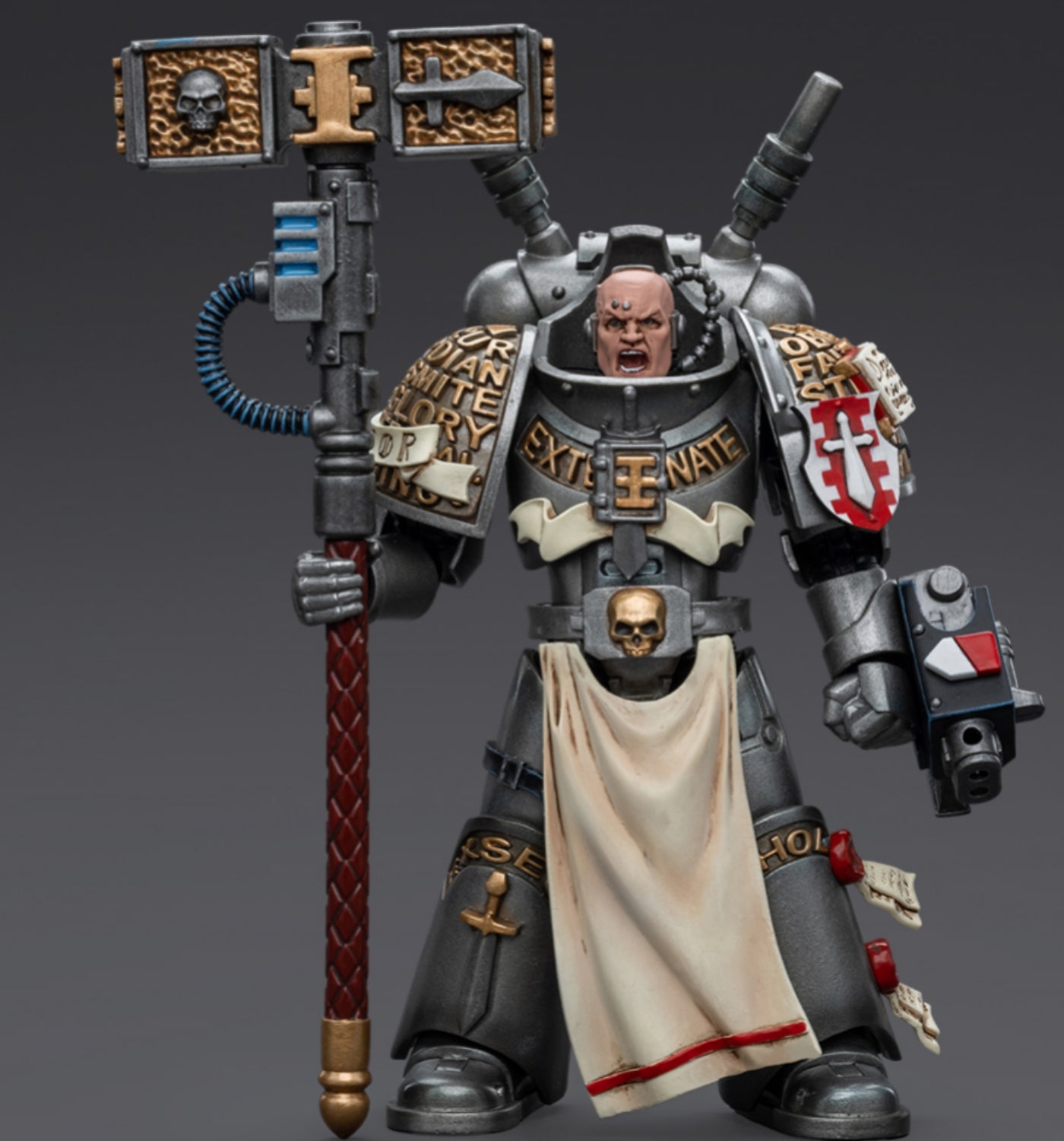 Figurine de collection JoyToy Warhammer 40K : Grey Knights Interceptor Squad Interceptor Justicar, figurine articulée à l'échelle 1:18, JT8964