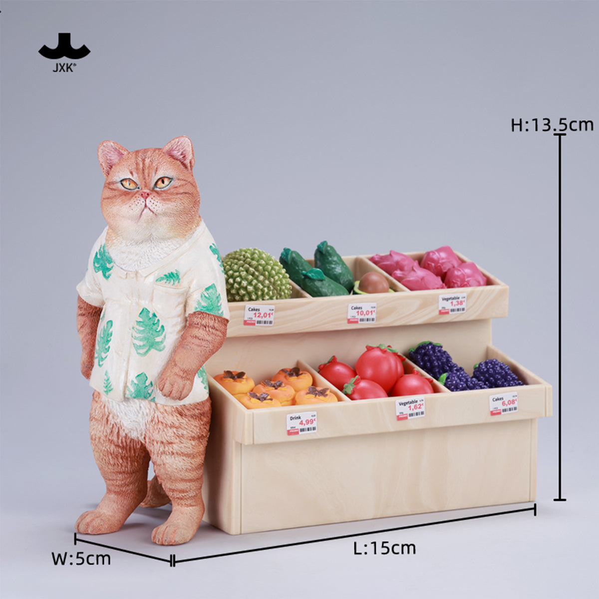 JXK, Tropical Cat Stand, Static Cat Animal Figurine