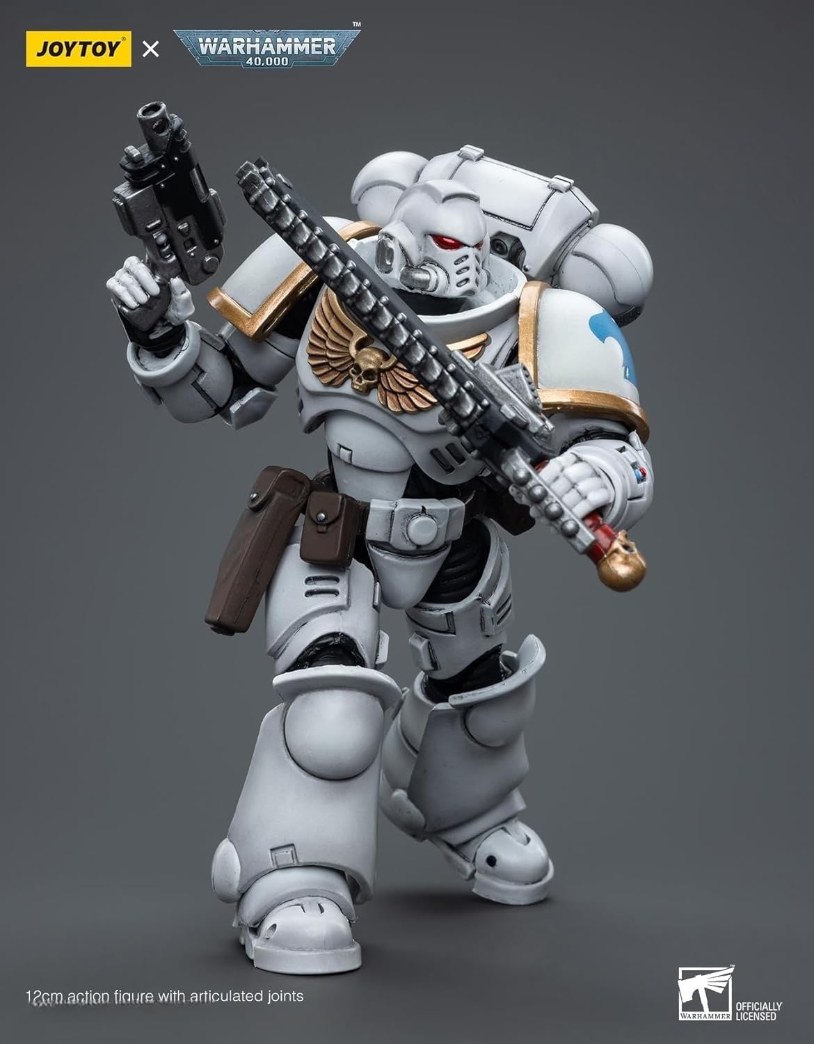 Figurine de collection JoyToy Warhammer 40K Space Marines White Consuls Intercessors 02 à l'échelle 1:18