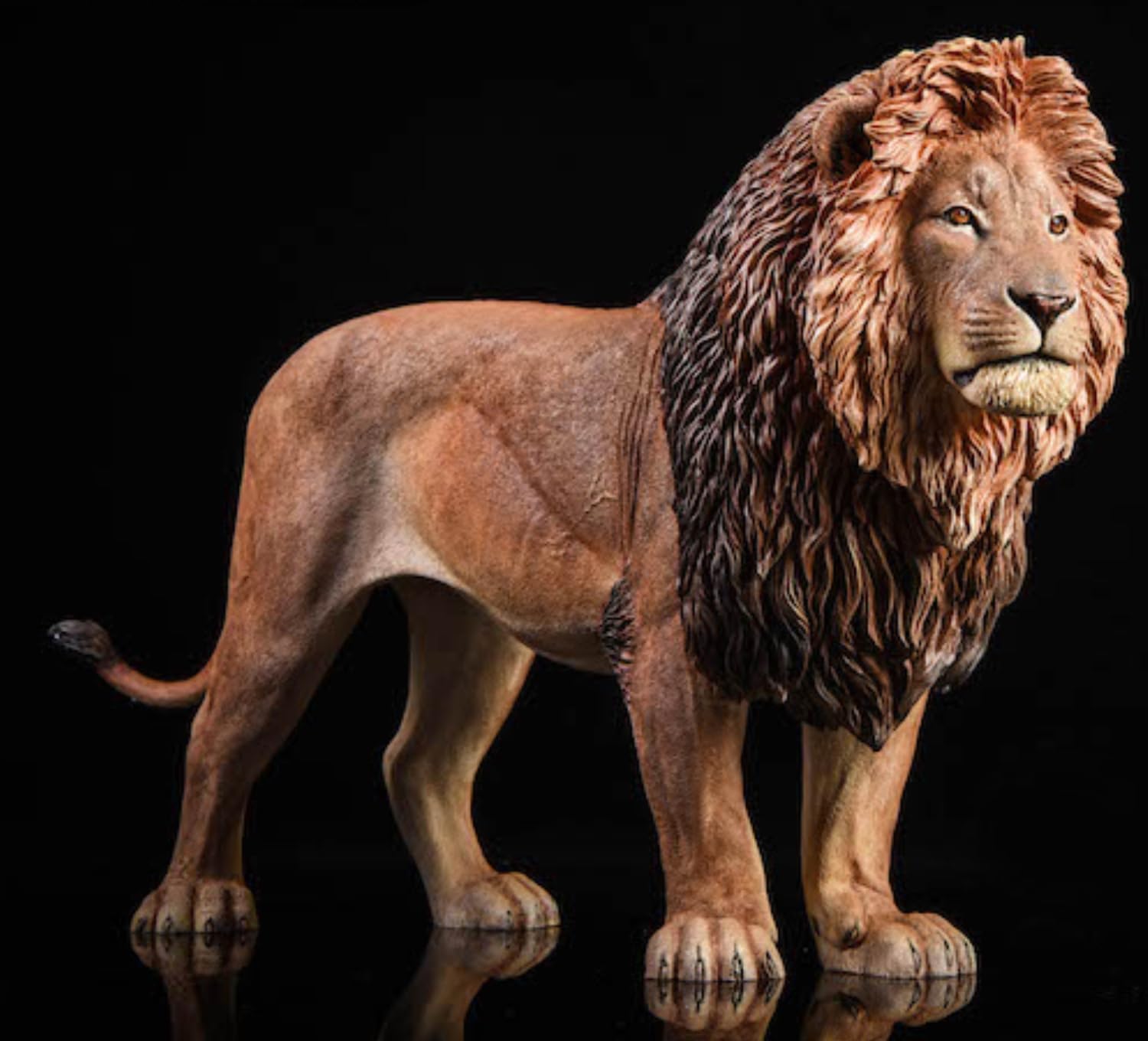 Figurine de lion de collection JXK : le lion, peinte à la main par des experts, réaliste, en résine sûre, figurine animale miniature à l'échelle 1:6