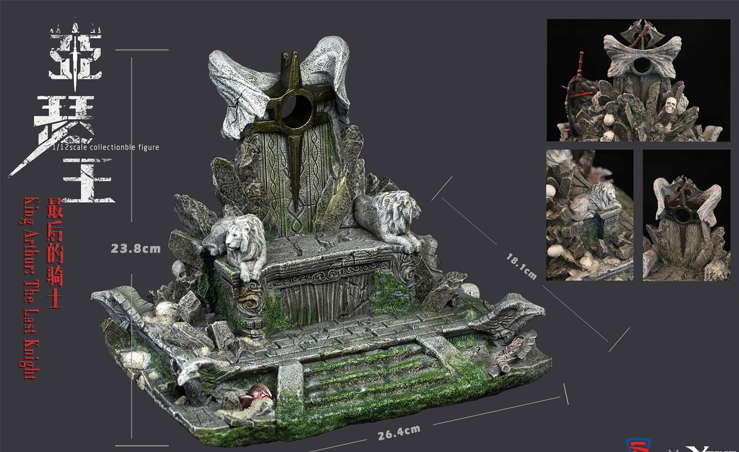 Figura coleccionable VTOYS: Rey Arturo: El último caballero, figura de acción masculina en miniatura a escala 1:12