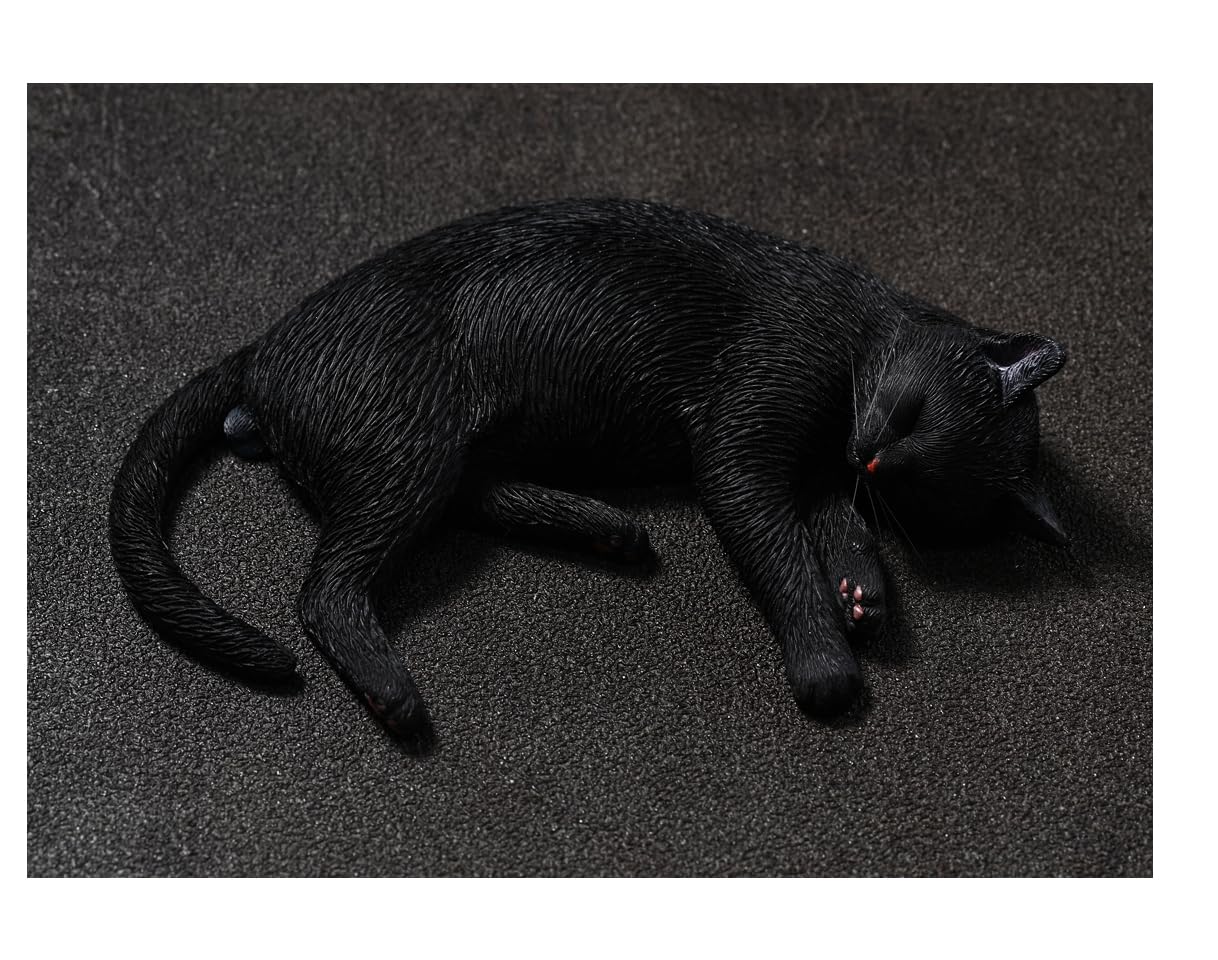 Figura de gato coleccionable JXK: El gato gigante atacante, pintada a mano por expertos, resina realista y segura, figura de animal en miniatura a escala 1:6