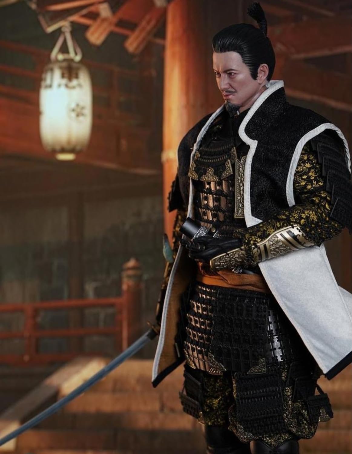 Escultura de cabeza masculina Super Duck a escala 1:6, escultura de cabeza de samurái Nobunaga Kimura con cuello para figuras de acción de 12 pulgadas