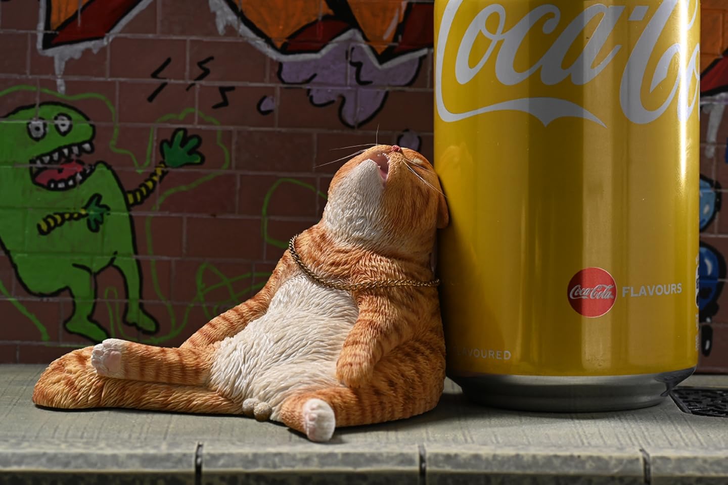 Figura de gato coleccionable JXK: Gato borracho, pintada a mano por expertos, realista, resina segura, miniatura a escala 1:6