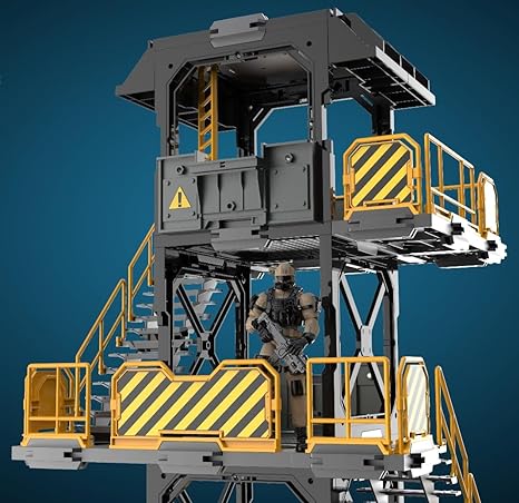 Accesorio para figura de acción FreshRetro a escala 1/18: Set de construcción de diorama, modelo de torre de vigilancia para figura coleccionable en miniatura SIB01