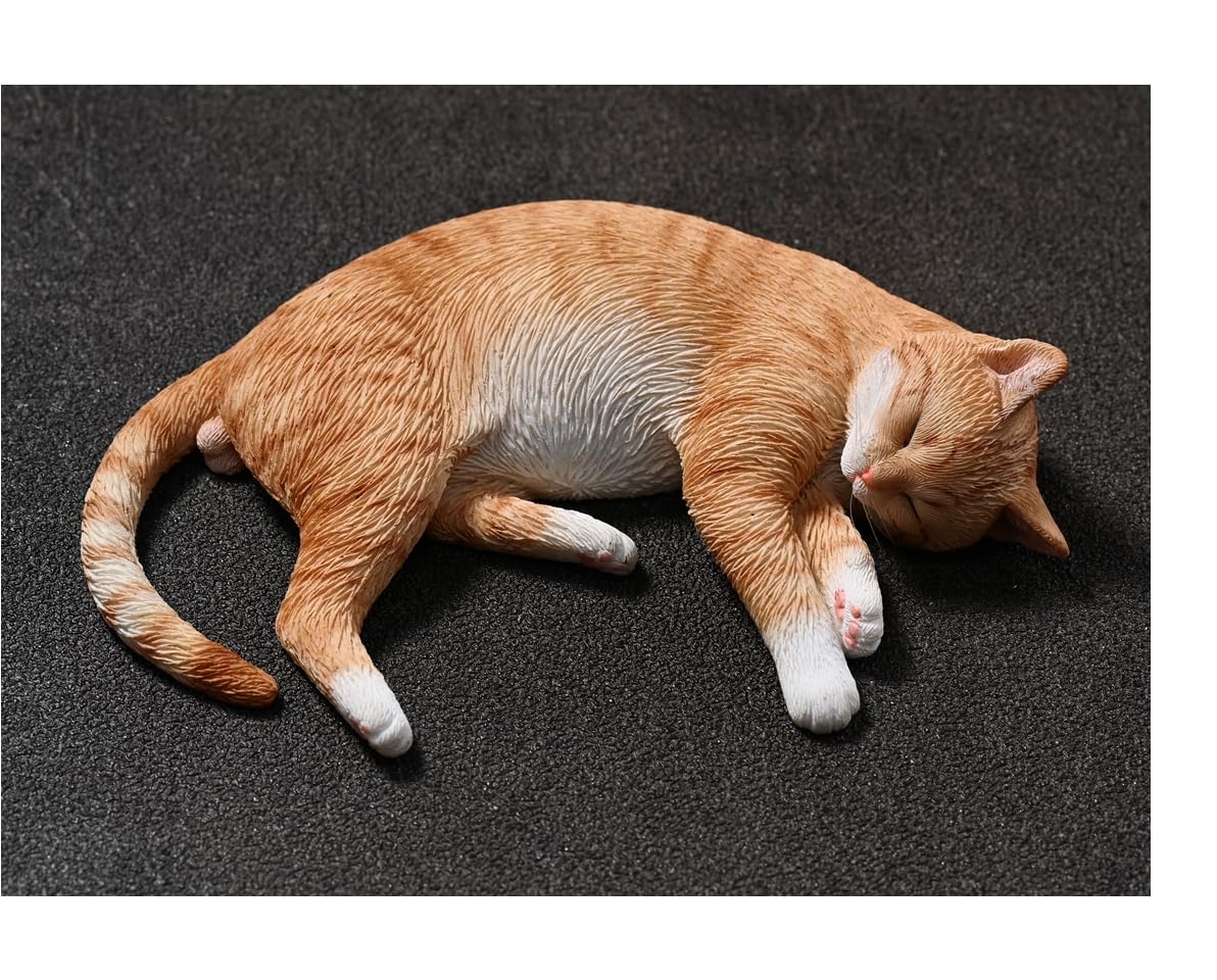 Figura de gato coleccionable JXK: El gato gigante atacante, pintada a mano por expertos, resina realista y segura, figura de animal en miniatura a escala 1:6