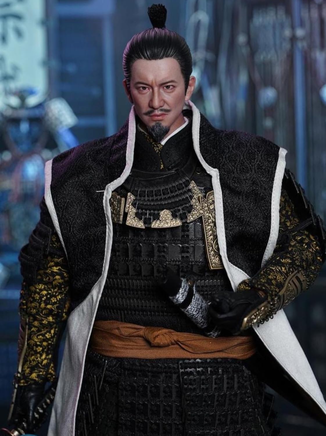 Escultura de cabeza masculina Super Duck a escala 1:6, escultura de cabeza de samurái Nobunaga Kimura con cuello para figuras de acción de 12 pulgadas