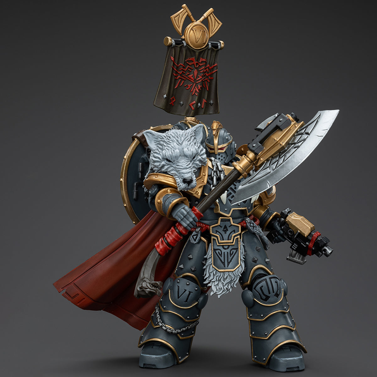 (Only Shipped to the US) JOYTOY Space Wolves Legion Praetor with Power Axe and Combat Shield JT00133 Warhammer 1/18 Scale Action Figure