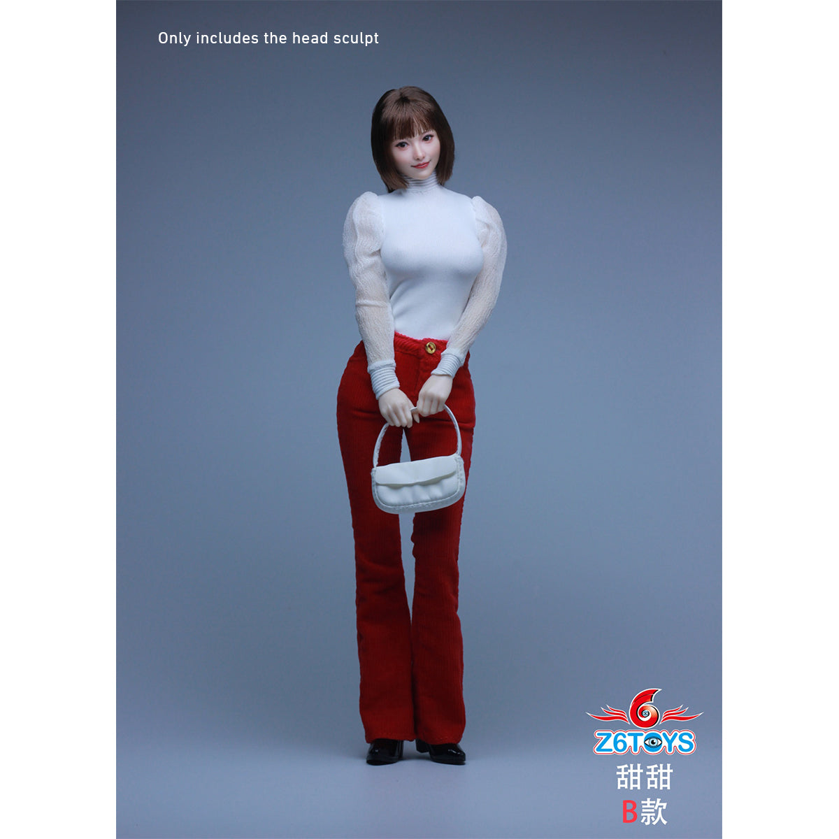 Z6TOYS Asian Movable-Eye Smiling Female Tiantian ZC021 Head Sculpt Accessory 1/6 Scale Fit Action Figure