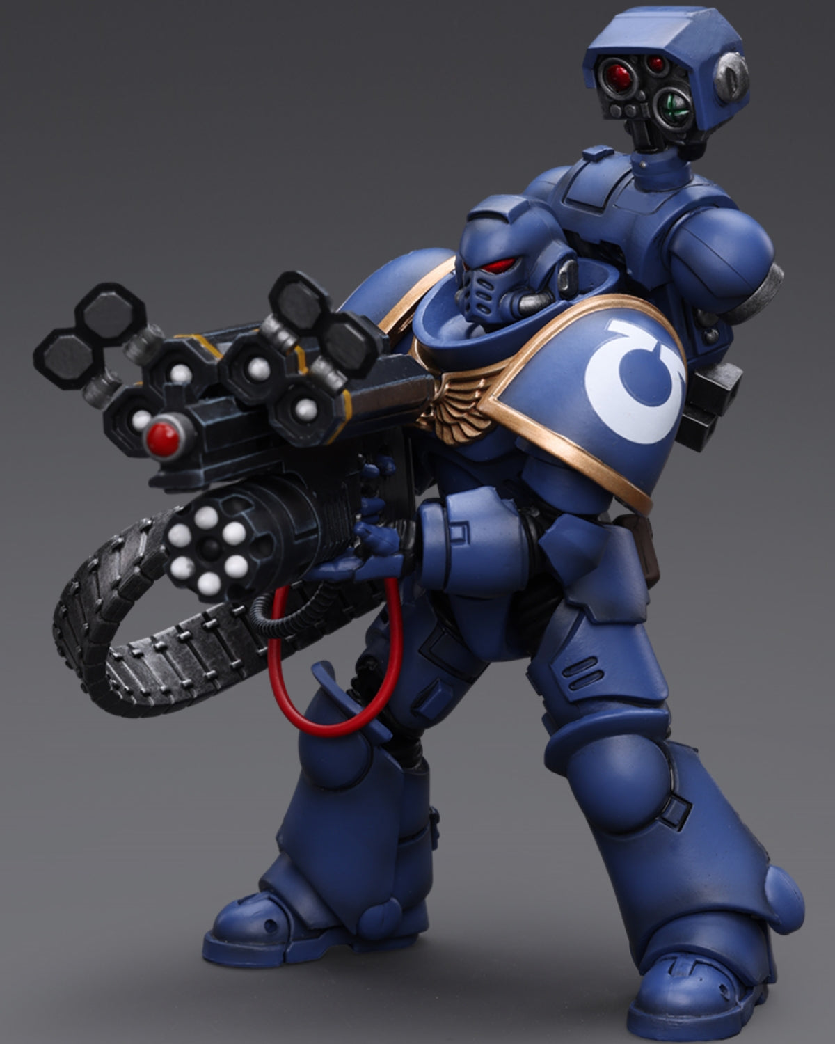 Figurine de collection JoyToy Warhammer 40K : Ultramarines Castellan Launcher Super Frag, échelle 1:18 (Castellan Launcher-Superfrag JT8827)