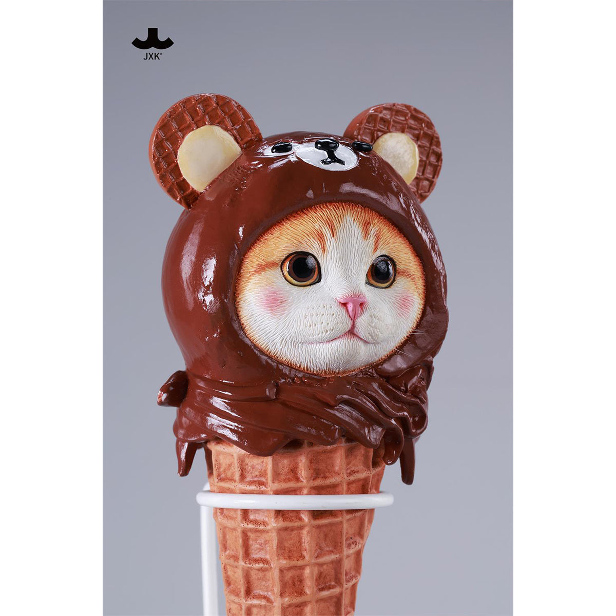 JXK Kitty Cone Cat Figurine 2.0 Static Expertly Hand-Painted Lifelike Animal Figurine