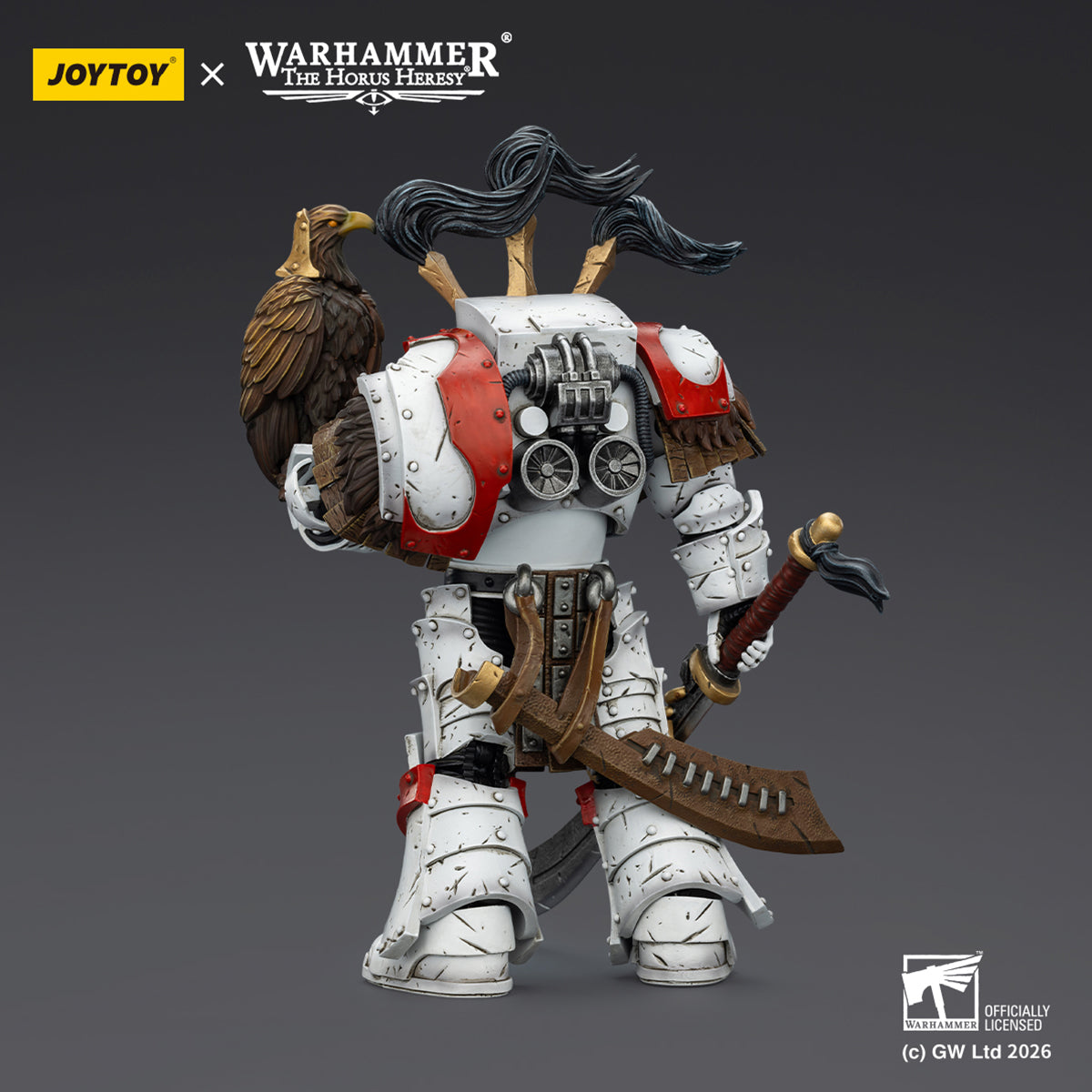 JOYTOY White Scars Legion Praetor in Cataphractii Terminator Armour & Stormseer Consul with Force Staff and Bolt Pistol JT03486 1/18 Scale Action Figure