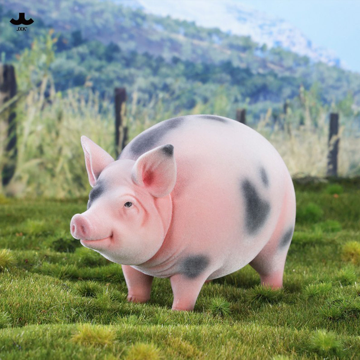 JXK Plump and Round Fat Pig (JXK343) Static Expertly Hand-Painted Lifelike Animal Figurine