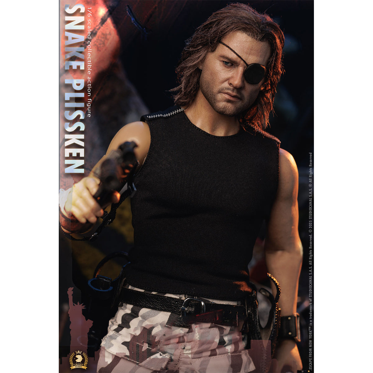Asmus Toys The Crown Series Escape from New York Snake Plissken Real Hair Edition Action Figures