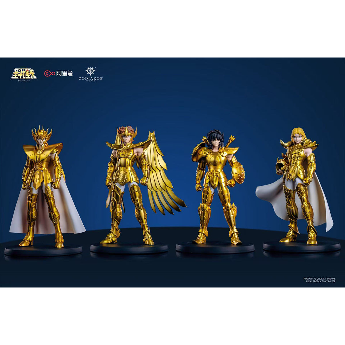 Zodiakos Studio, Saint Seiya SS-01 Libra Dohko/SS-02 Aries Mu/SS-03 Sagittarius Aiolos/SS-04 Virgo Shaka, Art Anime Statue