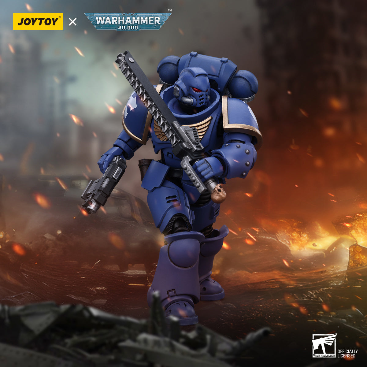 (Only Shipped to the US) JOYTOY Warhammer 40,000 1/18 Space Marines Ultramarines Outriders Brother Catonus JT2825 Action Figure Collection Model Gift