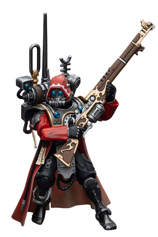 Figurine de collection JoyToy 40K : Ranger Adeptus Mechanicus Skitarii avec Data-Tether, échelle 1:18, JT7868 (Ranger avec Data-Tether)