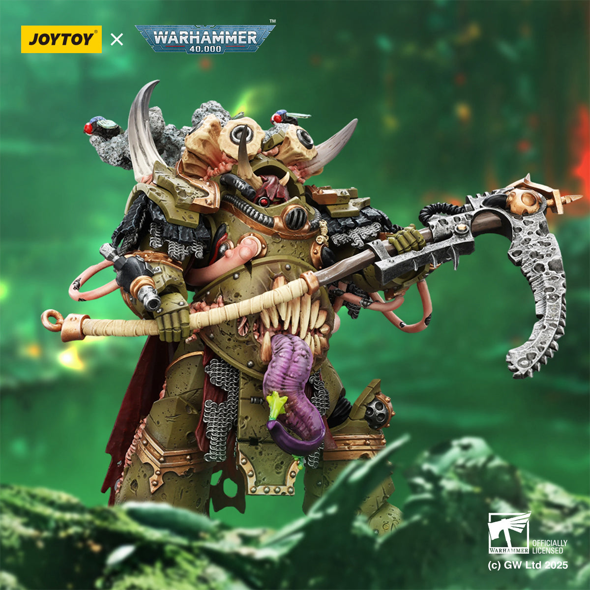 (Only Shipped to the US) JOYTOY Death Guard Deathshroud Terminator Champion with Manreaper and Plaguespurter Gauntlets JT02571 1/18 Scale Warhammer Action Figure