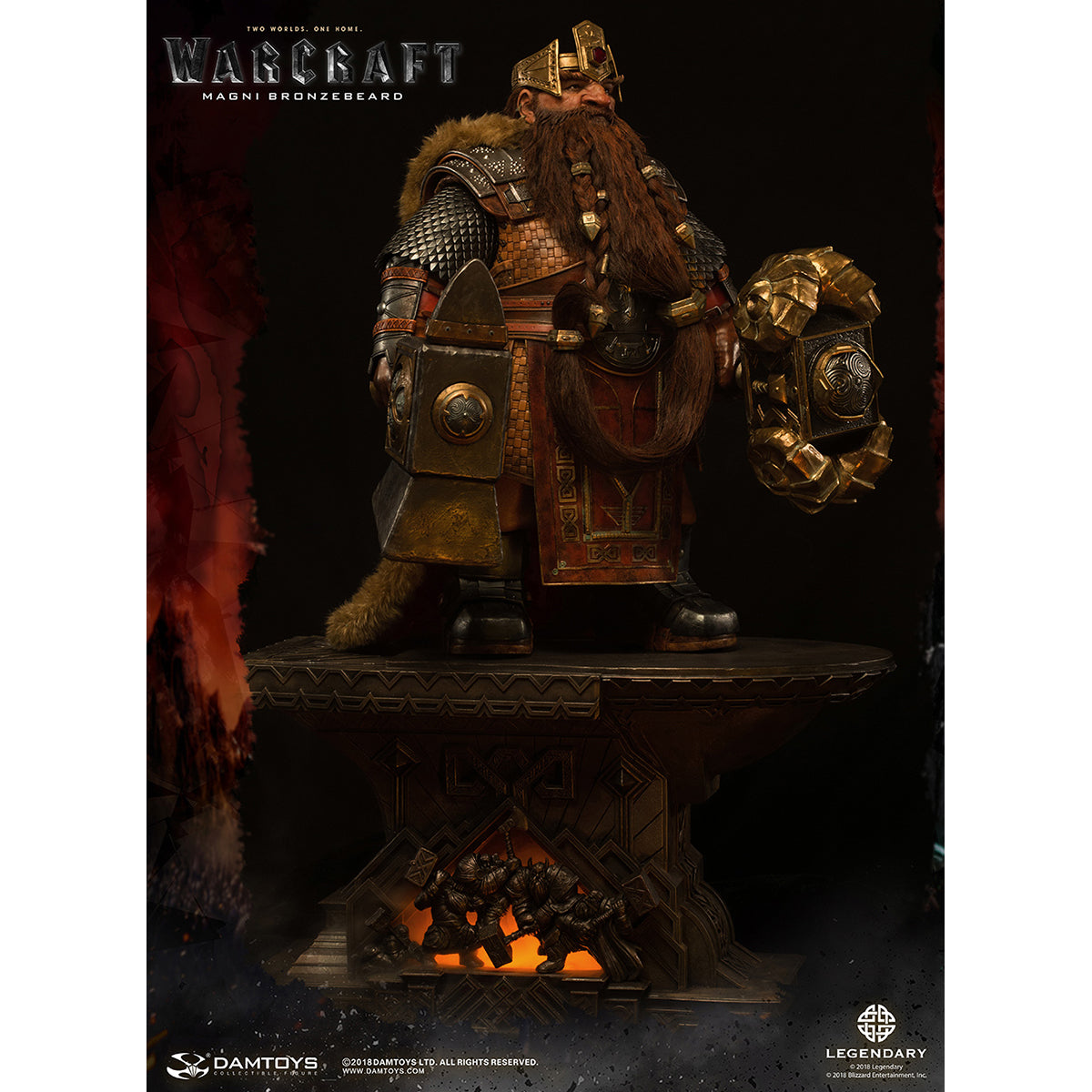 DAMTOYS DMLW09 Epic Series Warcraft movie – Magni Bronzebeard 25-inch Premium Art Statue