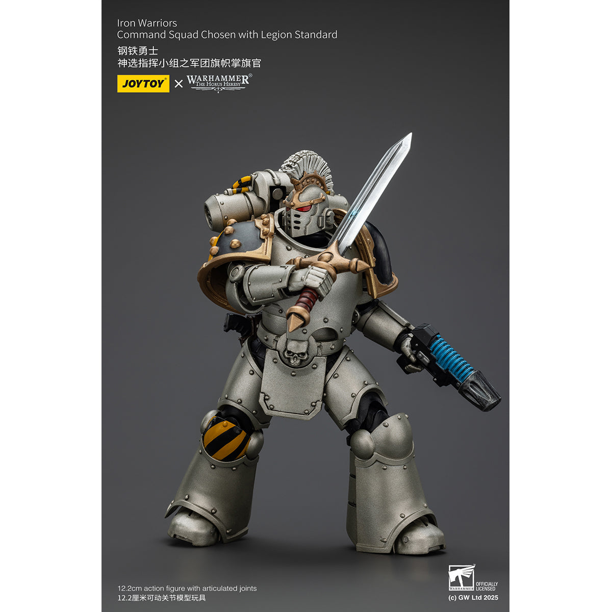 JOYTOY Warhammer The Horus Heresy, Iron Warriors Command Squad Chosen with Legion Standard/MKVI Tactical Sergeant with Power Sword and Plasma Pistol, Action Figures