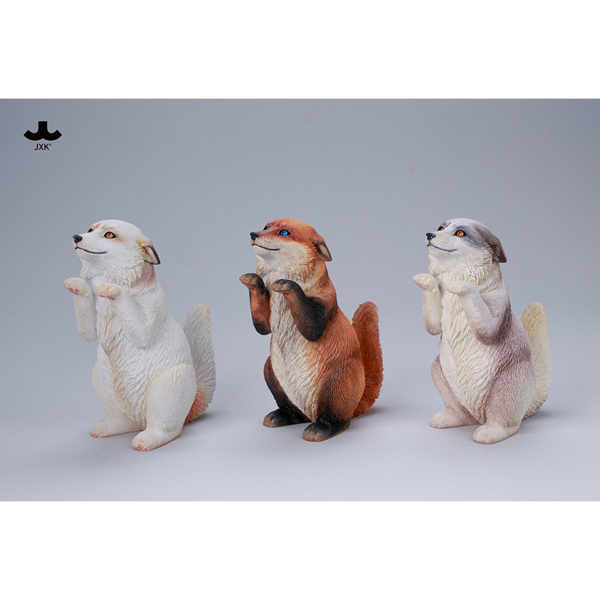 JXK Fluffy Fox Static Expertly Hand-Painted Lifelike Animal Figurine