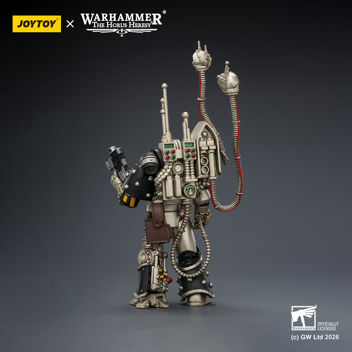 JOYTOY Warhammer The Horus Heresy Iron Warriors Warsmithwith Graviton Crusher Hammer & Legion Praevian with Bolt Pistol 1/18 Scale Action Figure