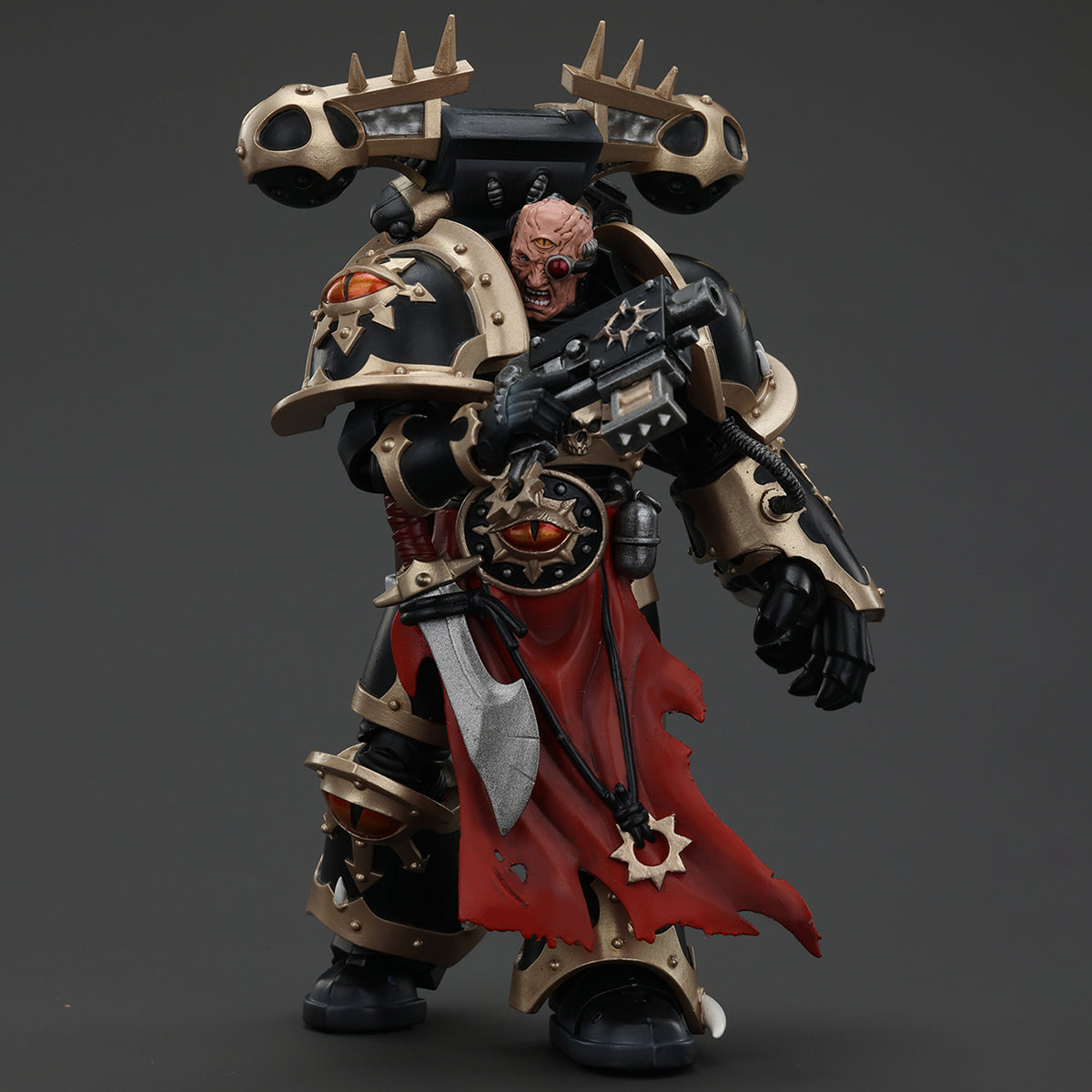 Figuras de acción JOYTOY Warhammer 40,000 Chaos Space Marines Black Legion Chosen con pistola bólter y puño de combate