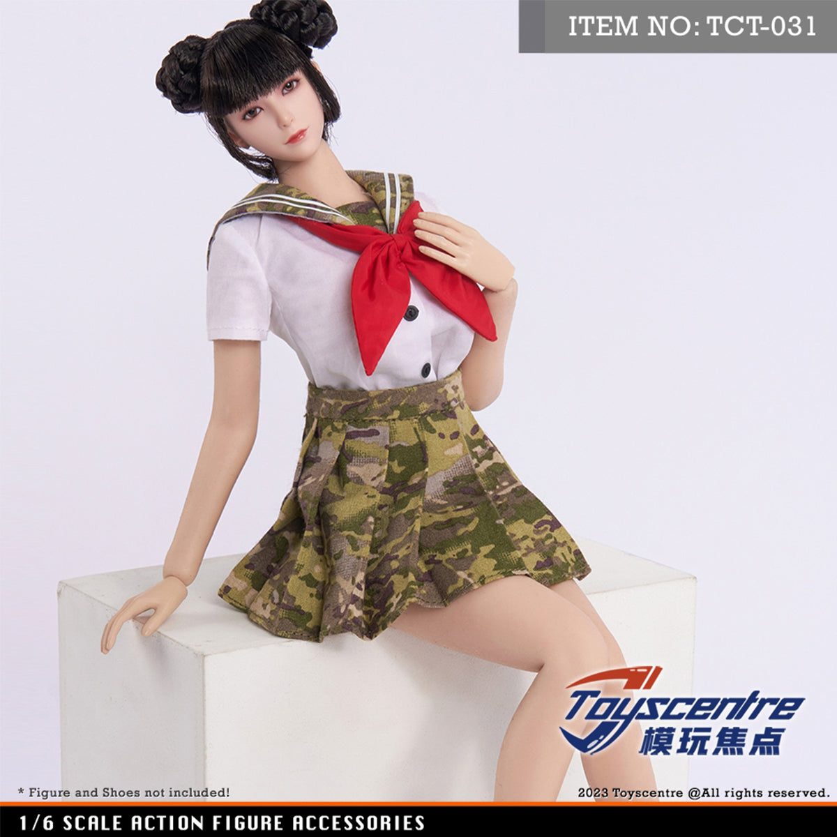 Toyscentre, Student Girl Shirt Tops JK Skirt, Doll Clothes Accessory for 12-inches Action Figurine