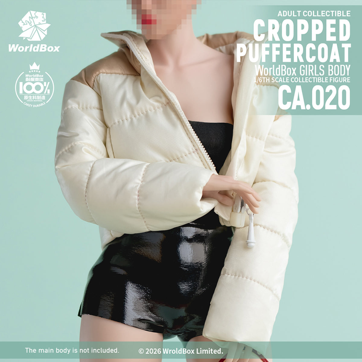 Worldbox Milk Coffee Dark Skin Down Jacket Set CA020 1/6 Scale Doll Clothes Accessory Fit Action Figure