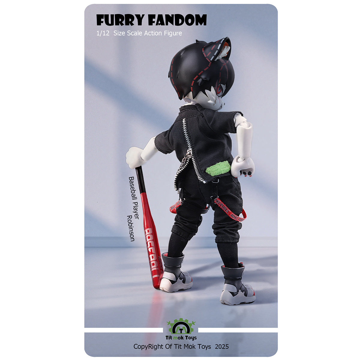 Tit Mok Toys Poseable Beastman Baseball Prodigy Robinson 1/12 Scale Furry Series Action Figure