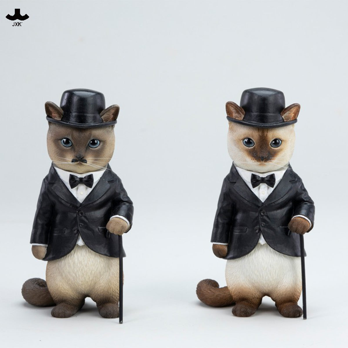 JXK Chaplin Cat (JXK344) Static Expertly Hand-Painted Lifelike Animal Figurine