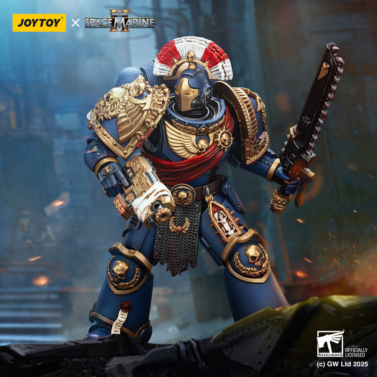 (Only Shipped to the US) JOYTOY Warhammer 40,000 1/18 Ultramarines Relic Secundus Armour with Artificer Bolt Rifle Chainsword and Bolt Pistol JT01536 Action Figures