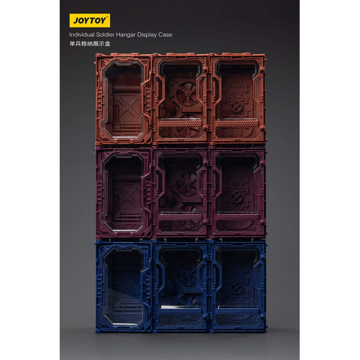 JOYTOY Individual Soldier Hangar Display Case Abyssal Blue Stellar Purple Blazing Red 1/25 Scale Fit JOYTOY Series Action Figure