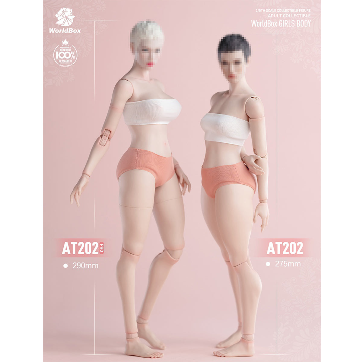 TBLeague Articulated Joints Female Body With Chunky Thighs AT202pro 1/6 Scale Action Figure Body