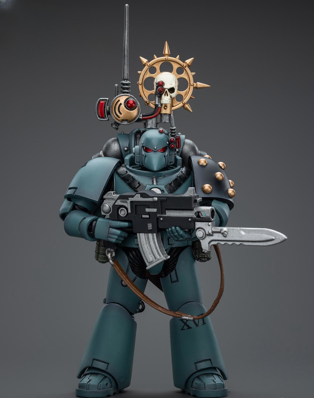 Figurine de collection JoyToy Warhammer The Horus Heresy : Sons of Horus MKVI Tactical Squad Legionary avec Nuncio Vox, figurines articulées à l'échelle 1:18 JT9473