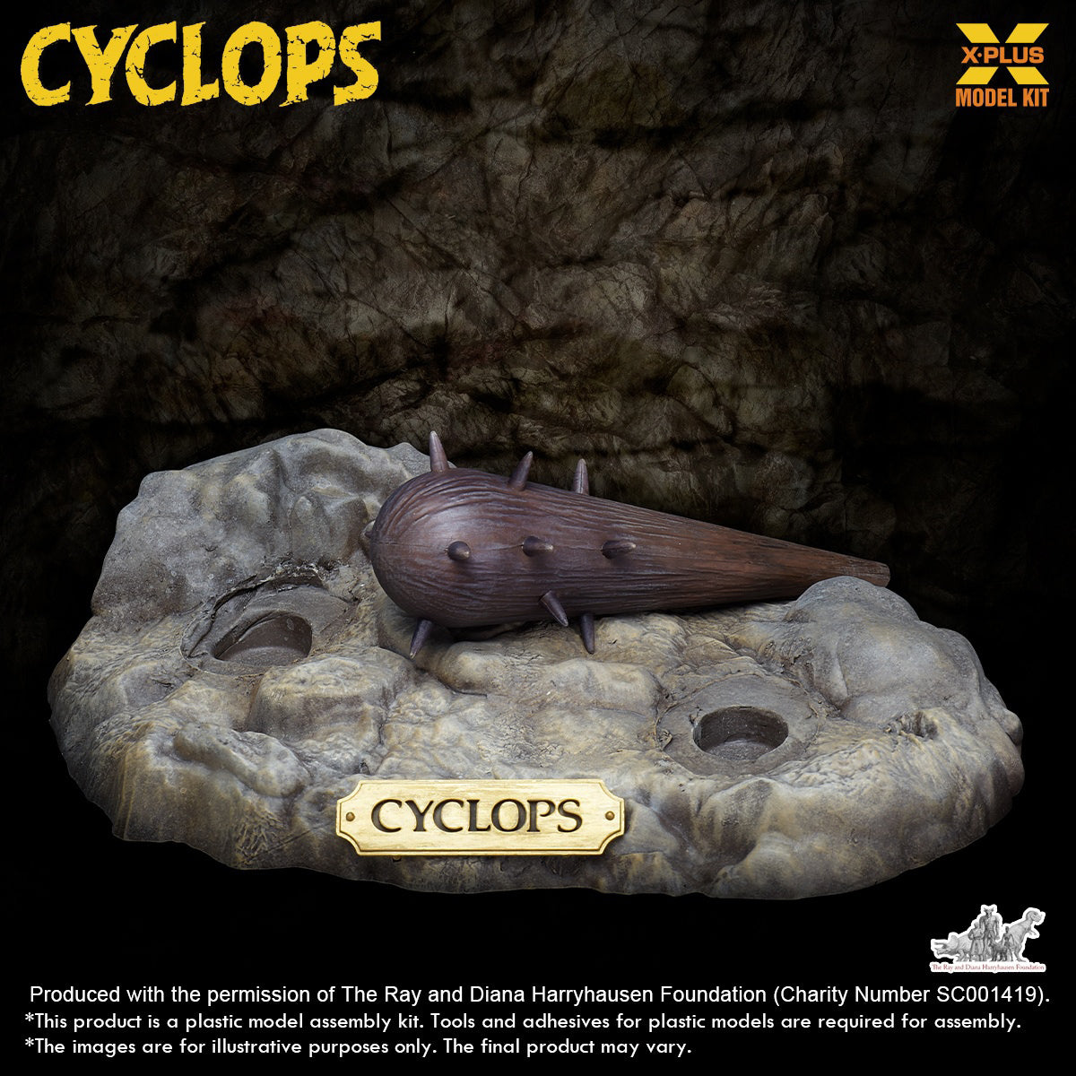 X-PLUS, Ray Harryhausen Series Cyclops Unpainted White Mold, Model Kits Assembly