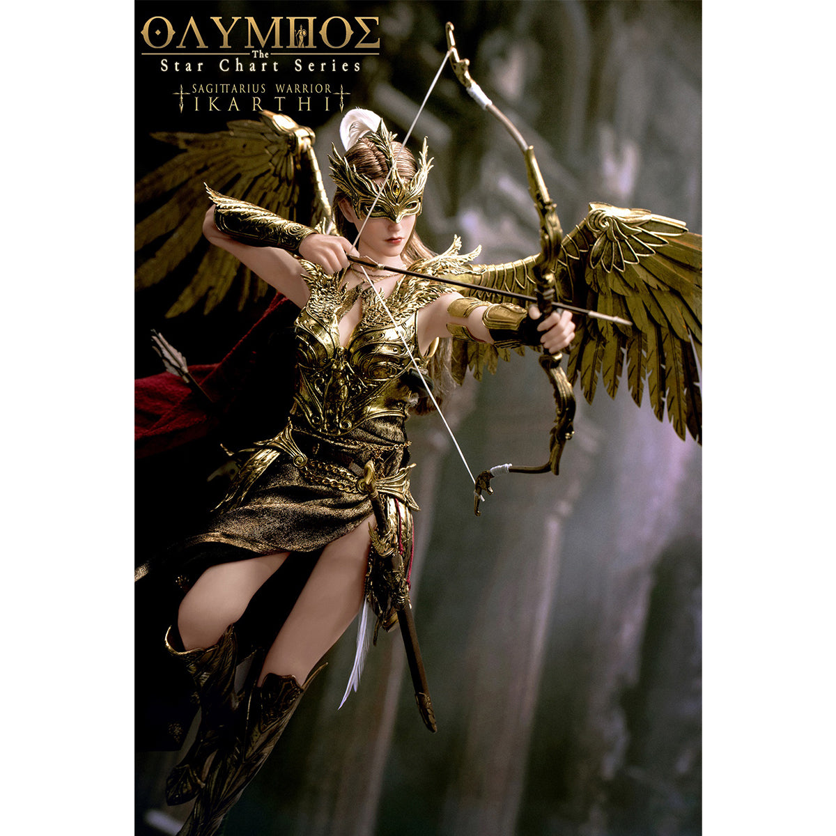 POP COSTUME, Olympus-The Star Chart Series, Sagittarius Warrior Ikarti Action Figures & Roman Ruins Scene Base