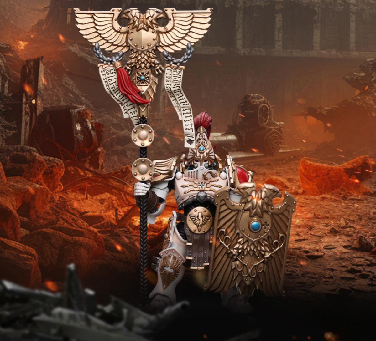 JoyToy 40K : Figurines d'action de la montre solaire Adeptus Custodes Vexilus Praeto