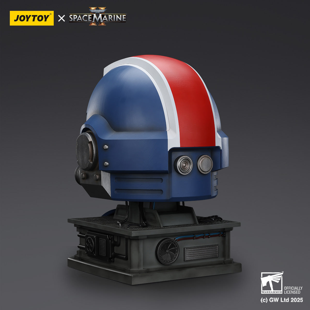 JOYTOY Warhammer 40,000, Ultramarines Lieutenant Titus' MKX Helmet & Display Stand, 1/1 Scale Collectibles