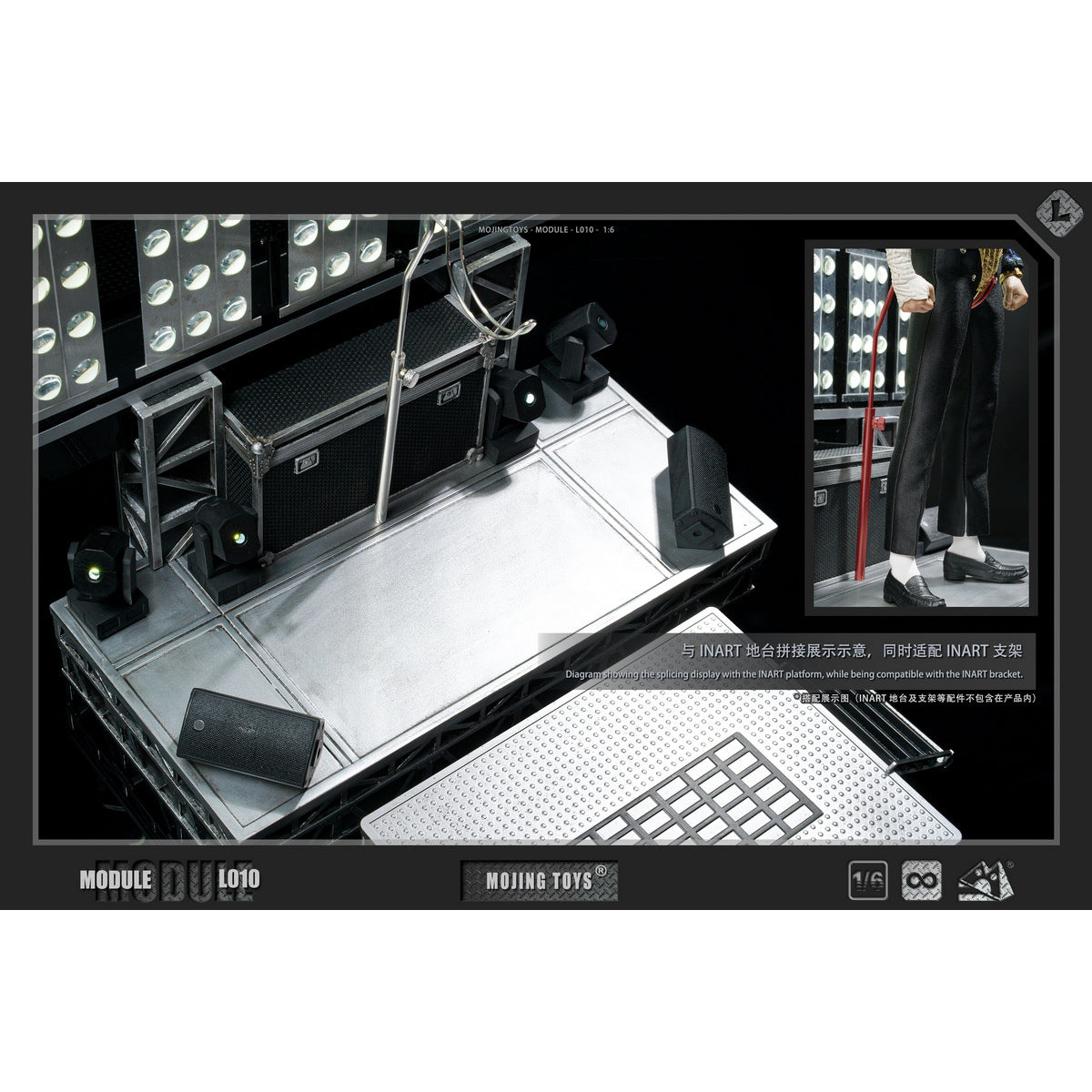 MOjingtoys MJ Dangerous Tour Diorama Scene Base Fit 1/6 Scale 12-inches Action Figure