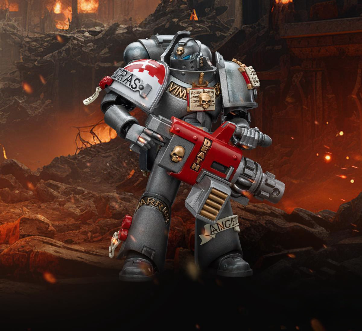 Figurines articulées JoyToy Warhammer 40K : Grey Knights Strike Squad, Grey Knight avec Psycannon