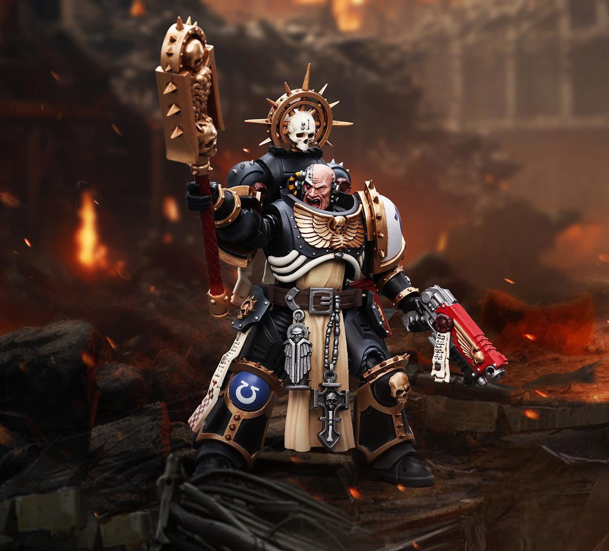 JoyToy Warhammer 40K Figurine à collectionner : Chapelain outremer Indomitus à l'échelle 1:18, figurines d'action JT8902