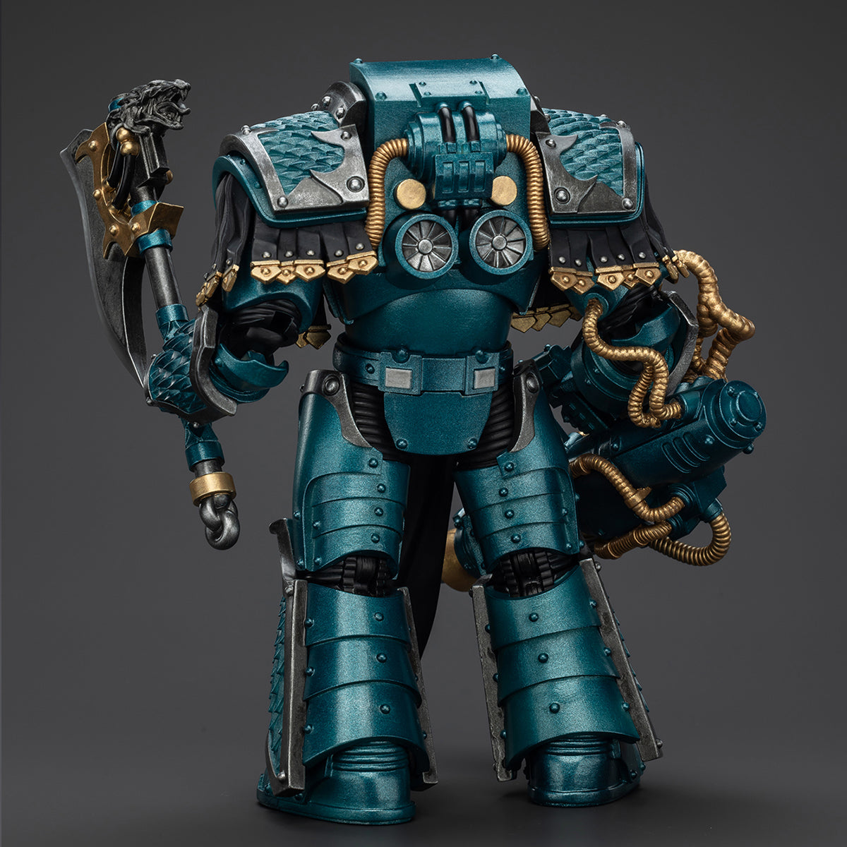 Figuras de acción JOYTOY Warhammer La Herejía de Horus: Legión Alfa, Terminator de Lerna con cañón de rayos de conversión