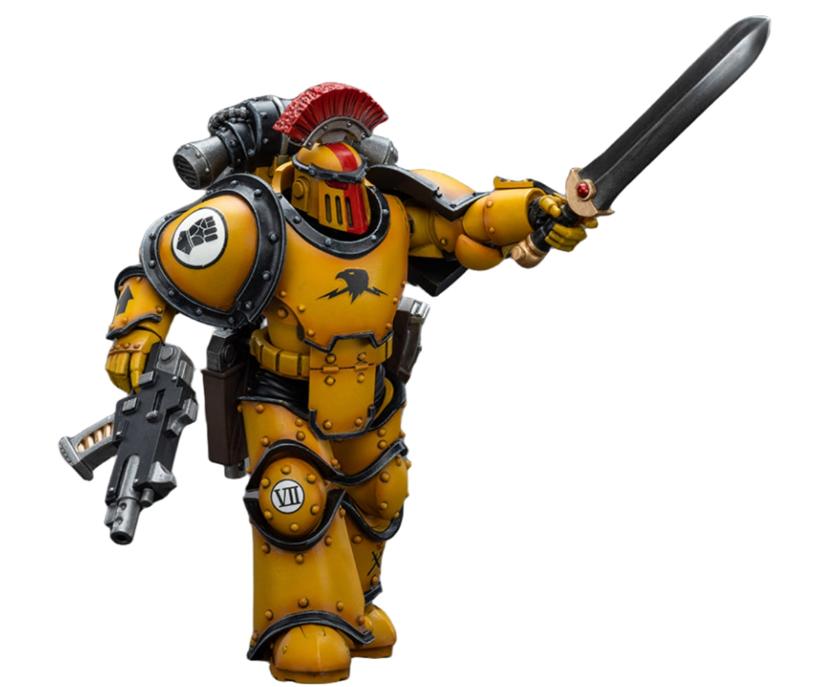 Figurine de collection JoyToy 40K : Imperial Fists Legion MkIII Tactical Squad Sergent avec Power Sword, figurines d'action à l'échelle 1:18 JT9046