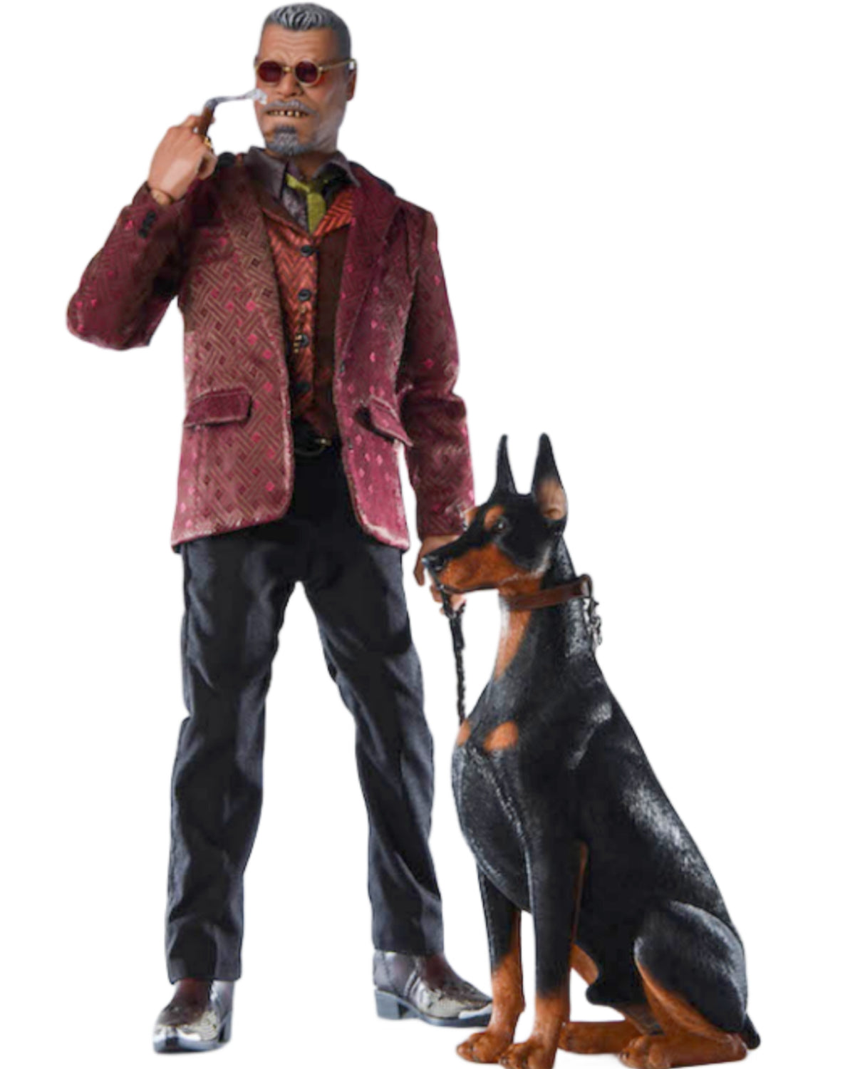 Figura de perro coleccionable JXK: Doberman Pinscher, pintada a mano por expertos, realista, de resina segura, miniatura a escala 1:6.