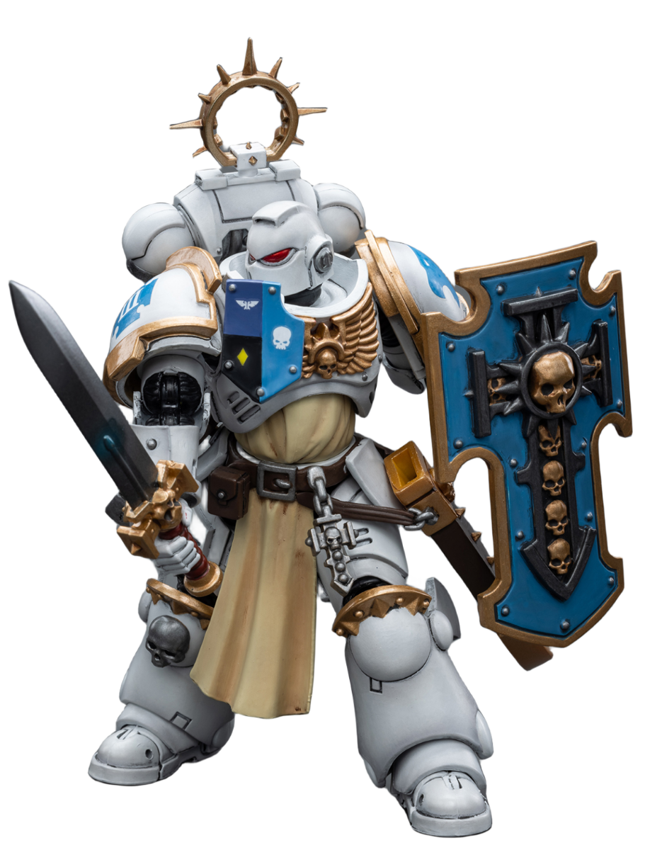 JoyToy Warhammer 40K Figurine à collectionner : Consuls Blancs Bladeguard Veteran Figurines d'action à l'échelle 1:18 JT7981